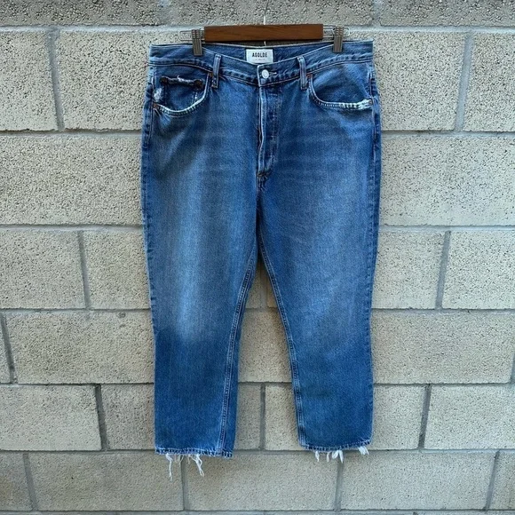 Agolde Riley High Rise Straight Crop in Collective Women’s Size 32 - Picture 4 of 12
